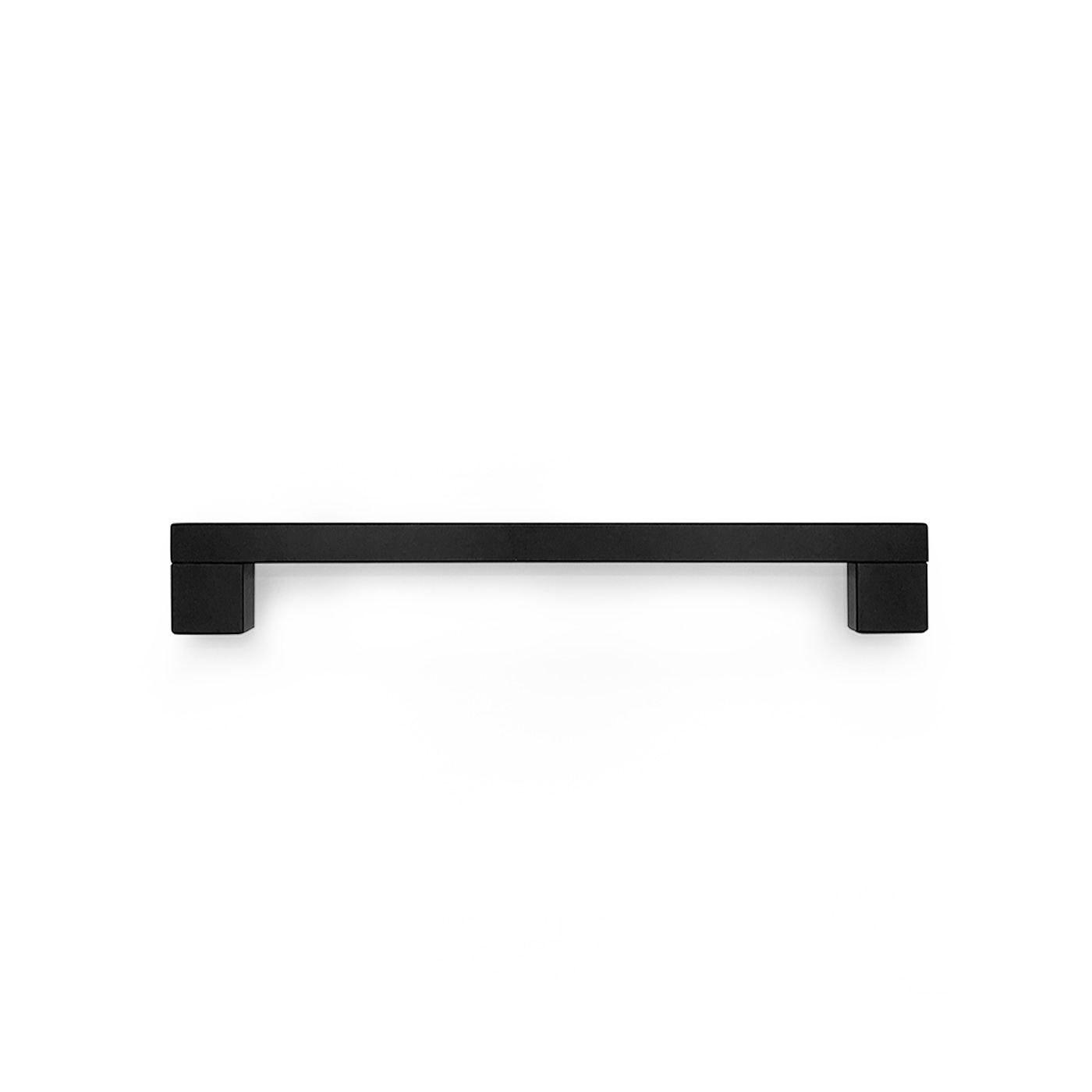 Schwarzer Griff auf weißem Hintergrund, minimalistisches Design, rechteckig, modern, Möbelbeschlag