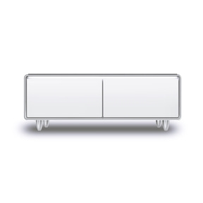 CASO Sound & Cool White Table lounge avec compartiments réfrigérés, soundbar & possibilités de chargement