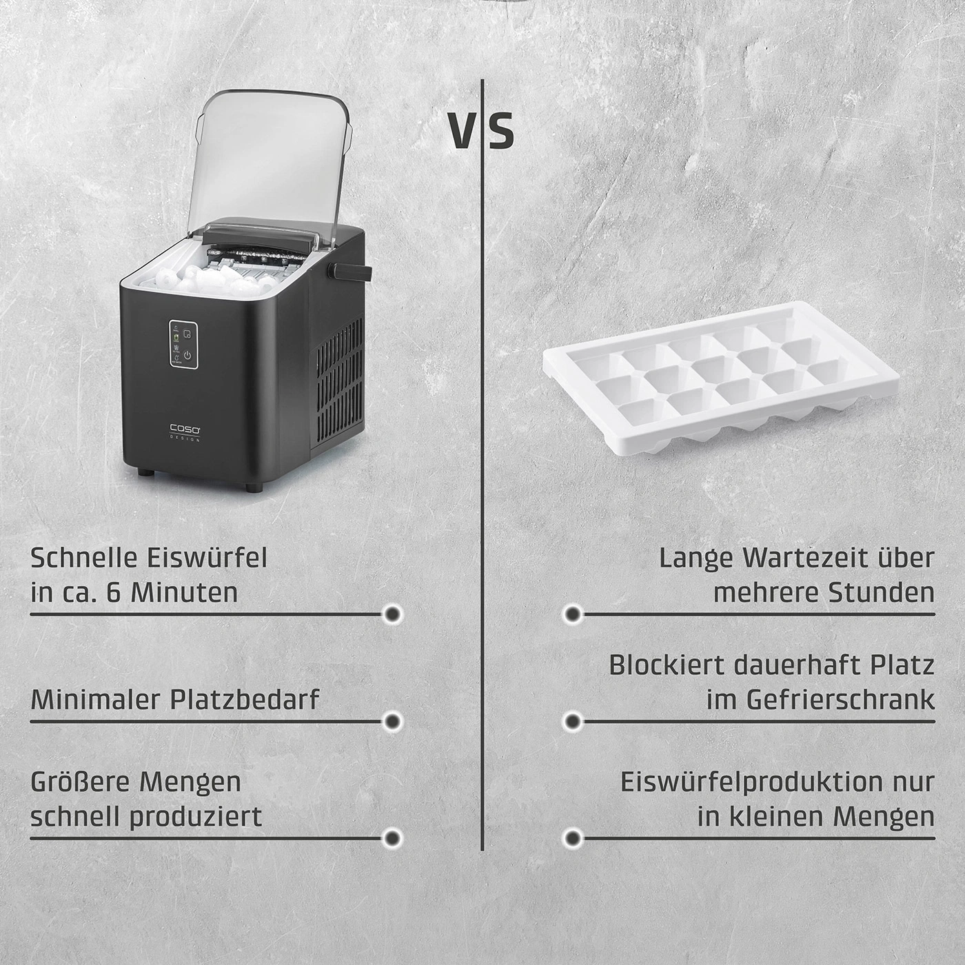 CASO IceChef Compact Design Eiswürfelbereiter