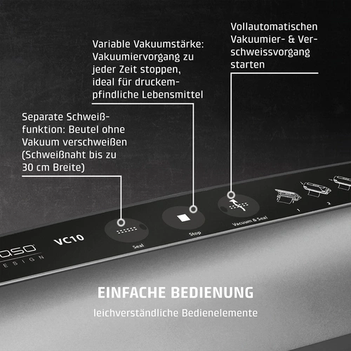 Scelleuse sous vide avec diverses fonctions et opération simple.