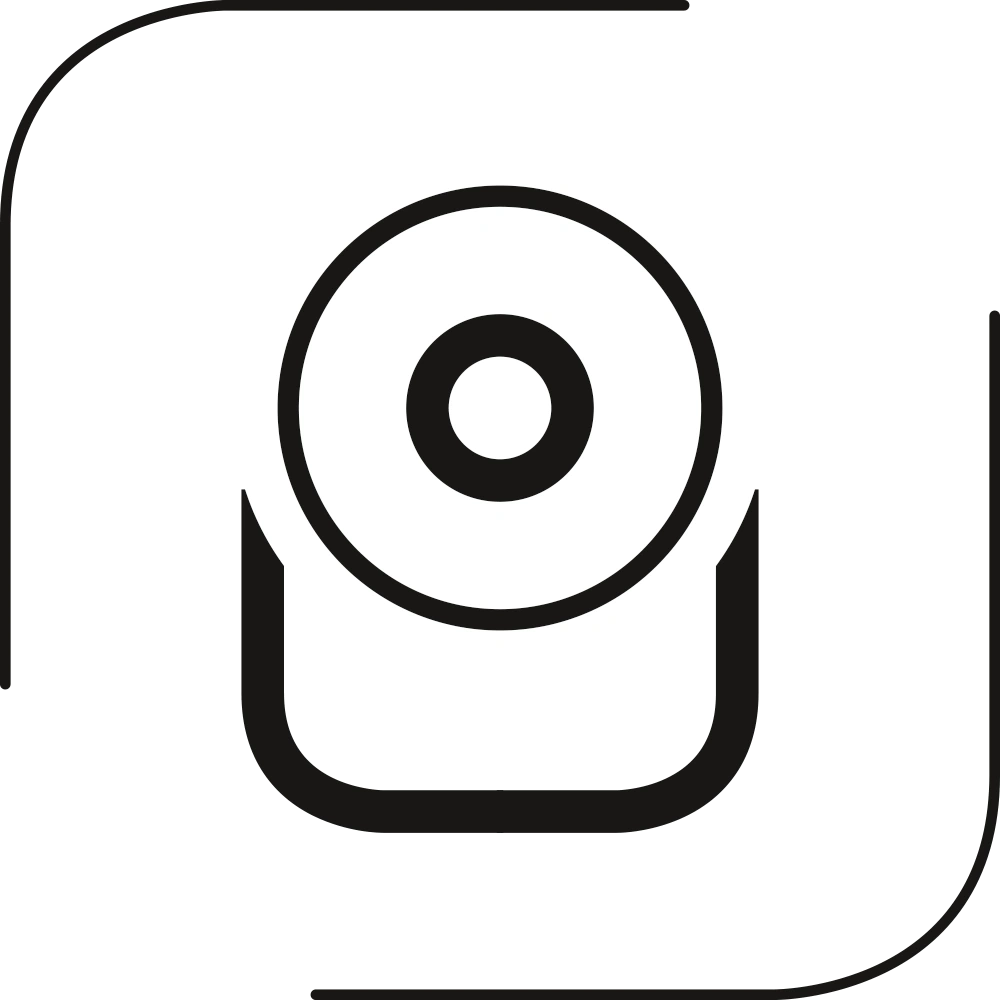 Icon of a roll of toilet paper inside a rounded rectangle shape