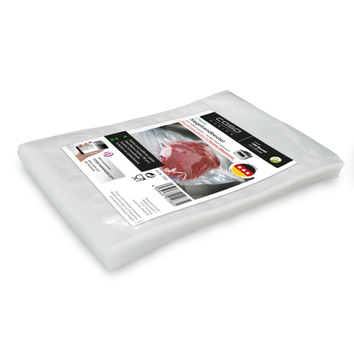 CASO Siegelrandbeutel 15x20 cm, 100 Stück, 90 μm zum Vakuumieren + Sous Vide Garen (nur für Kammervakuumierer)