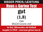 Award for Caso MCG30 Ceramic chef microwave: Good (1.8) in the Haus & Garten Test.
