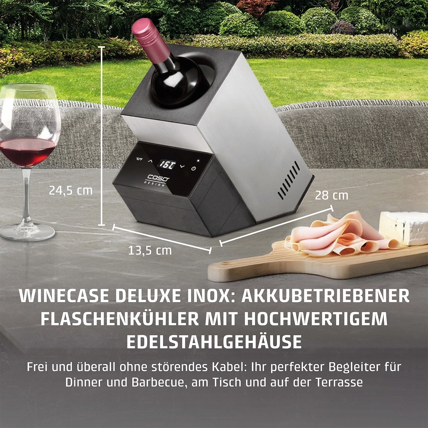 WineCase Deluxe Inox Design Weinkühler für eine Flasche
