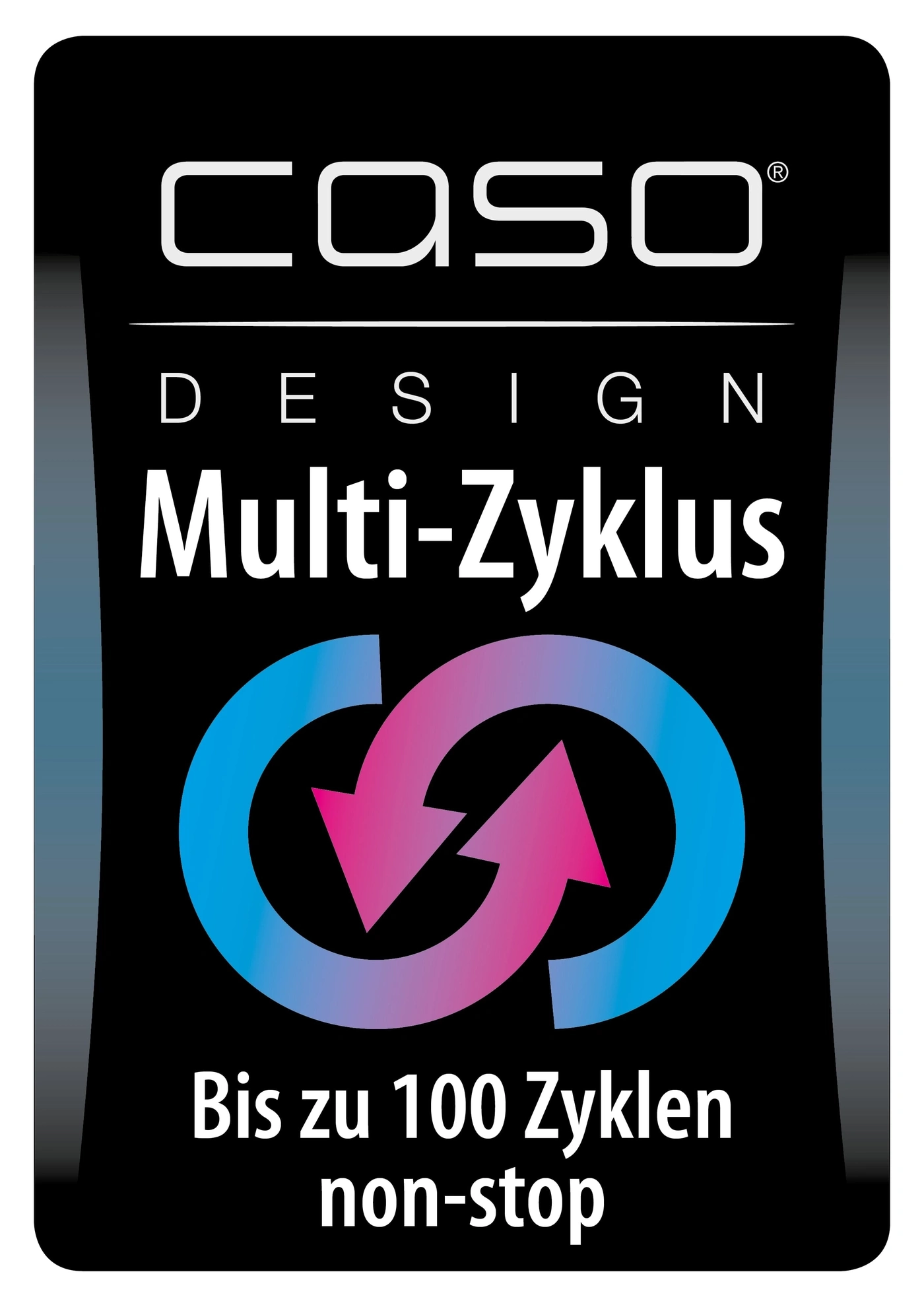 CASO Design Multi-Cycle, jusqu'à 100 cycles non-stop, symbole circulaire bleu-rose
