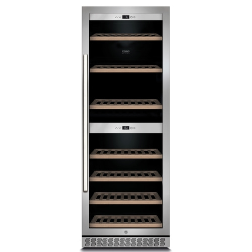 CASO WineChef Pro 126 Cave à vin avec technique à compresseur | Pour jusqu'à 126 bouteilles | 2 zones de température