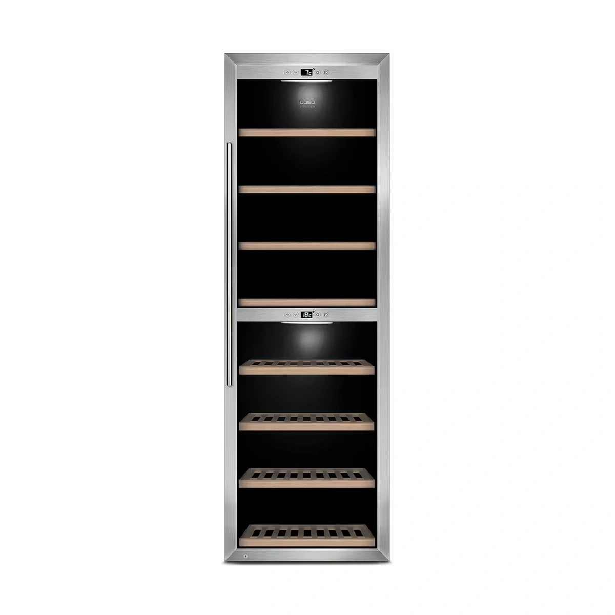 CASO WineComfort 1800 Smart Design Weinkühlschrank, für bis zu 180 Flaschen, 2 Temperaturzonen