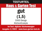 Haus & Garten Test, Bewertung gut (1,5), CASO Design KitchenEcostyle, digitale Küchenwaagen