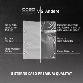 CASO Professional stand-up bag set, 25 pcs Structured bag for vacuum sealing