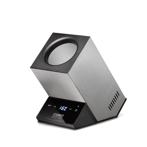 Appareil en acier inoxydable avec affichage numérique et design noir, indicateur de température