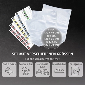 CASO Professional stand-up bag set, 25 pcs Structured bag for vacuum sealing