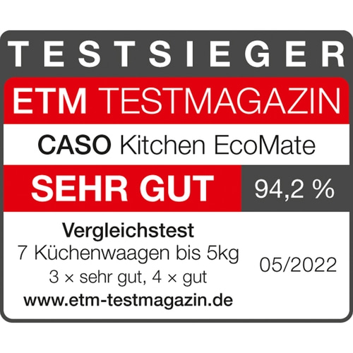 CASO Kitchen EcoMate Highly accurate, environment-friendly kitchen weighing scales