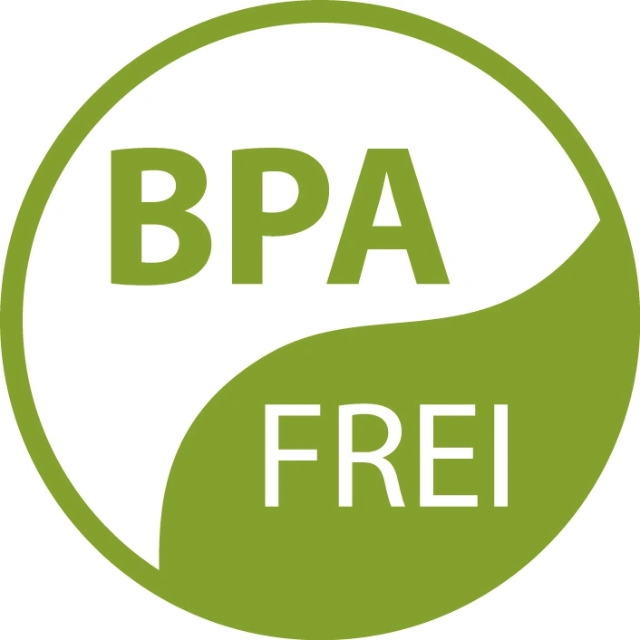 BPA FREI Logo, grüner Kreis mit weißer Schrift, BPA und FREI
