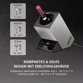 CASO WineCase One Inox Refroidisseur à vin design pour une bouteille