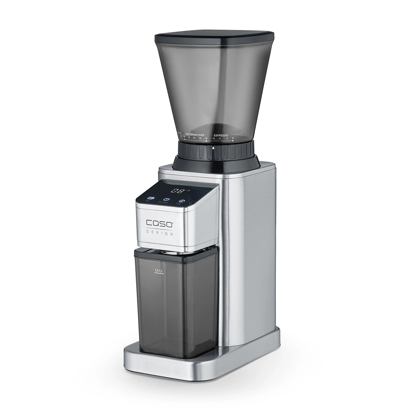 Kaffeemühle, Edelstahl, digital, Mahlgrad, Kaffeebohnen, Design, Espresso, Filterkaffee, Mahlwerk