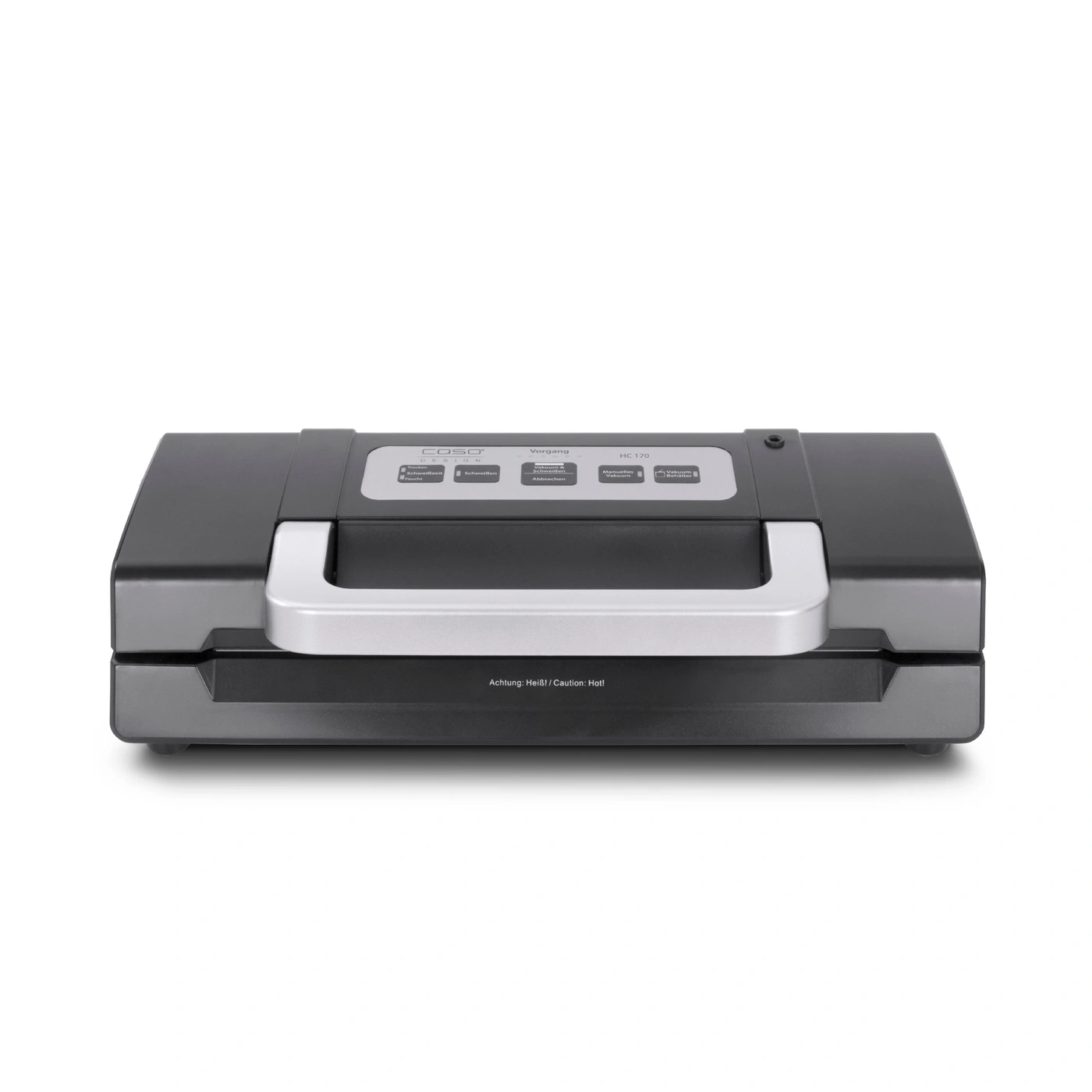 Caso HC 170 vacuum sealer, black, with control panel and handle, Caution: Hot!