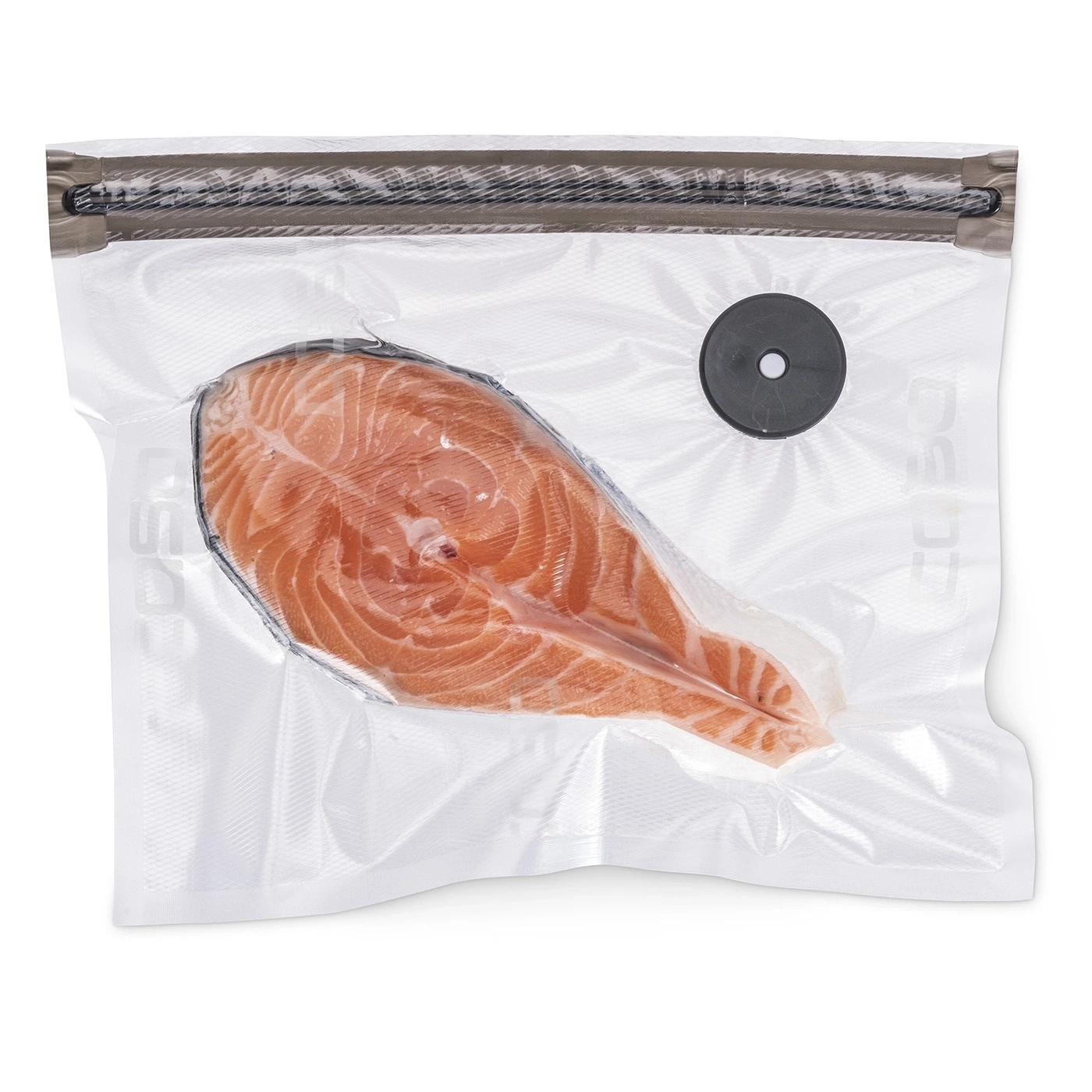 Salmon fillet in vacuum packaging, ready for cooking, fresh and delicious.
