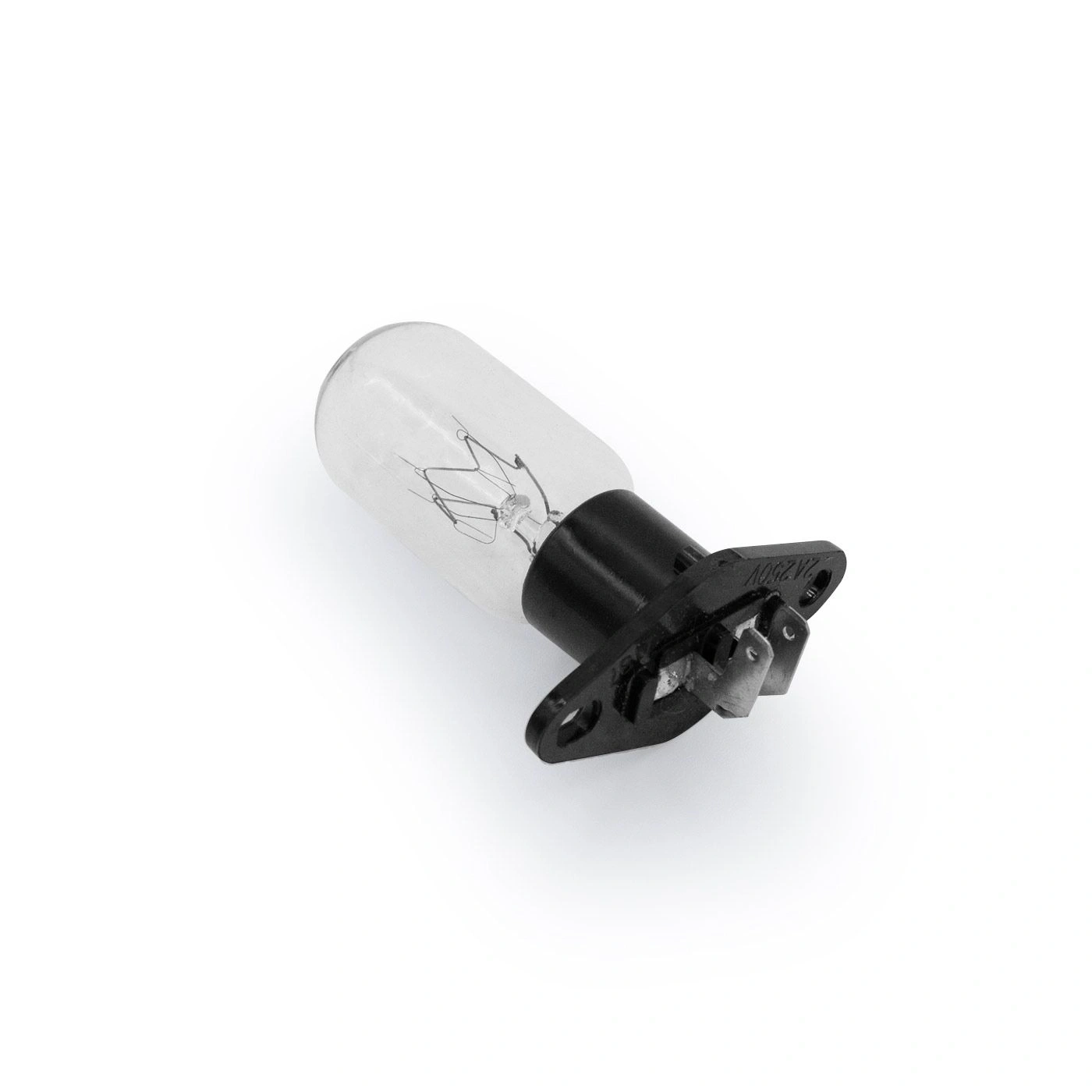 Gros plan d'une ampoule avec une base noire, isolée sur fond blanc