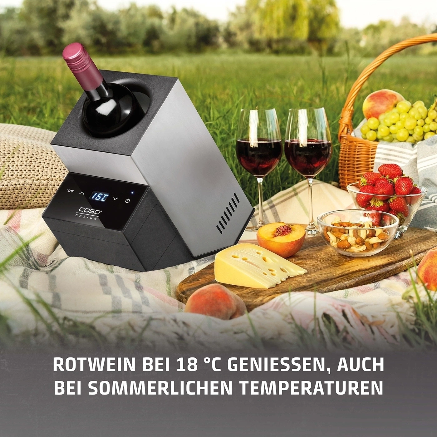 WineCase Deluxe Inox Refroidisseur à vin design pour une bouteille