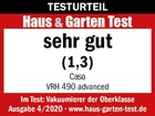Testurteil Haus & Garten Test: sehr gut (1,3) für Caso VRH 490 advanced Vakuumierer.
