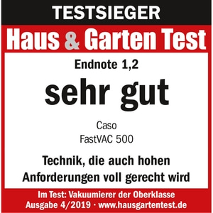 Test winner Haus & Garten Test, grade 1.2, very good, Caso FastVAC 500, vacuum sealer