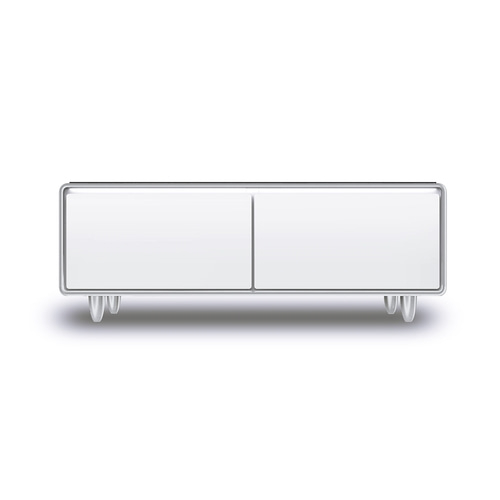 CASO Sound & Cool White Table lounge avec compartiments réfrigérés, soundbar & possibilités de chargement