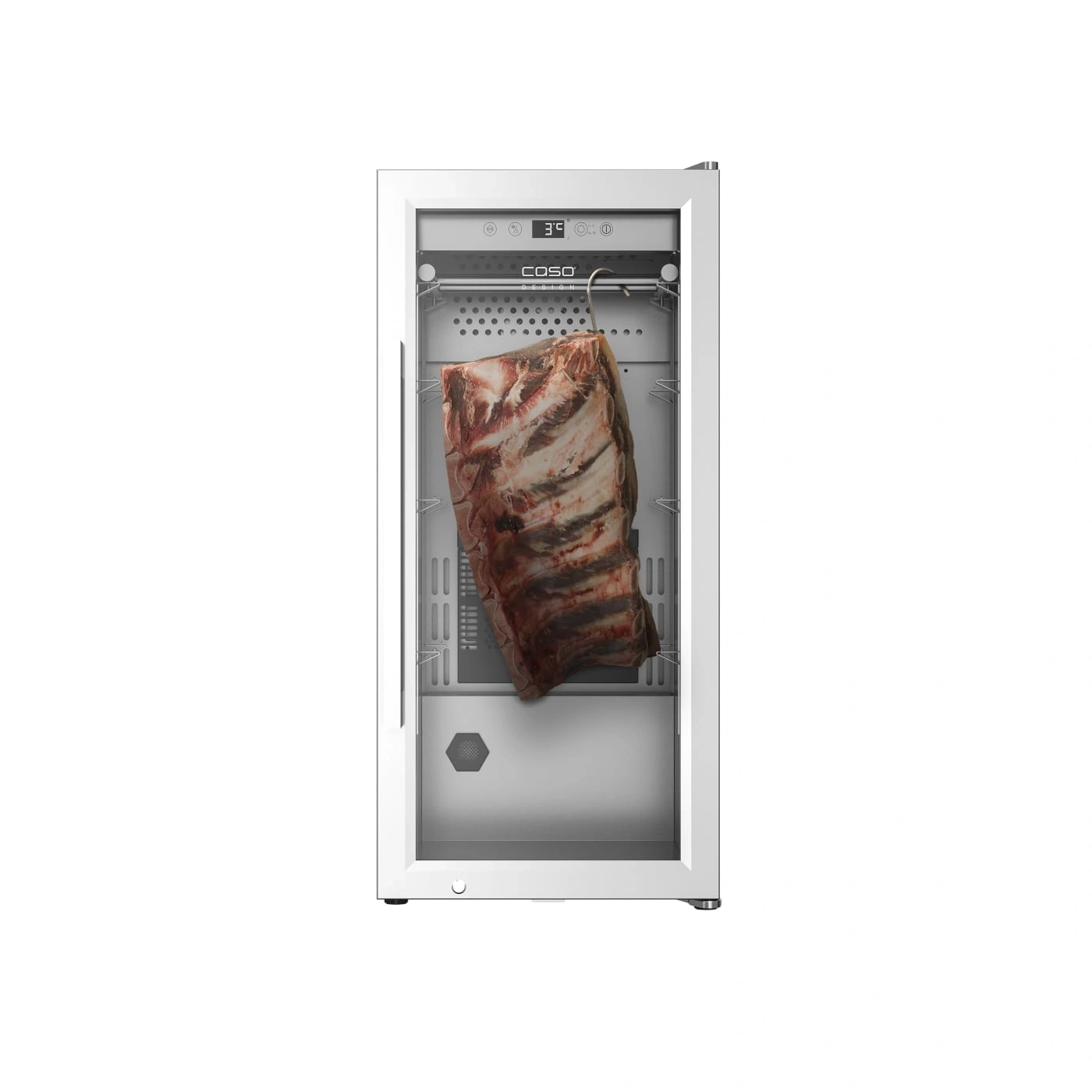 Armoire de maturation à sec avec viande. Affichage de la température, Caso Design, blanc.
