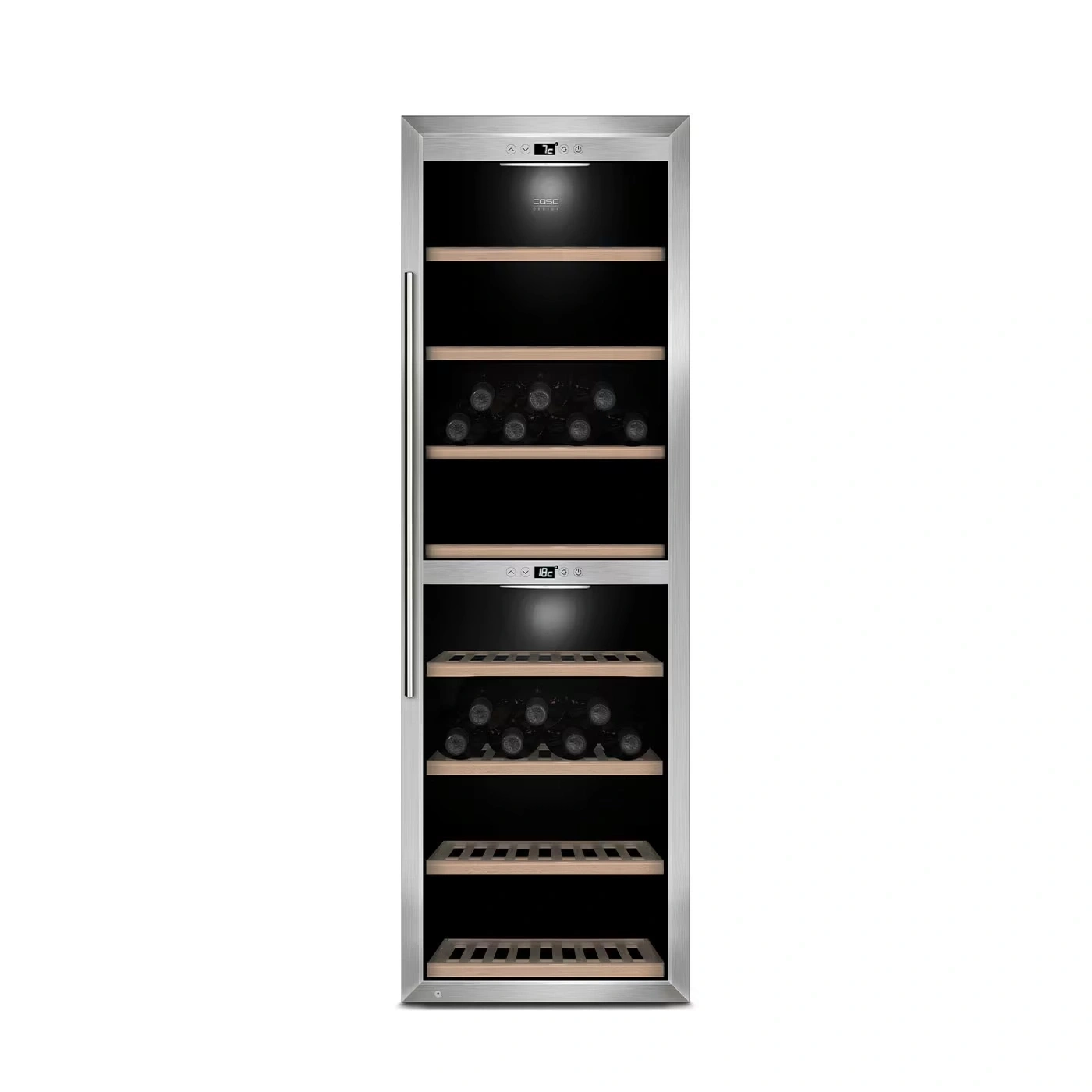 CASO WineComfort 1800 Smart Design Weinkühlschrank, für bis zu 180 Flaschen, 2 Temperaturzonen