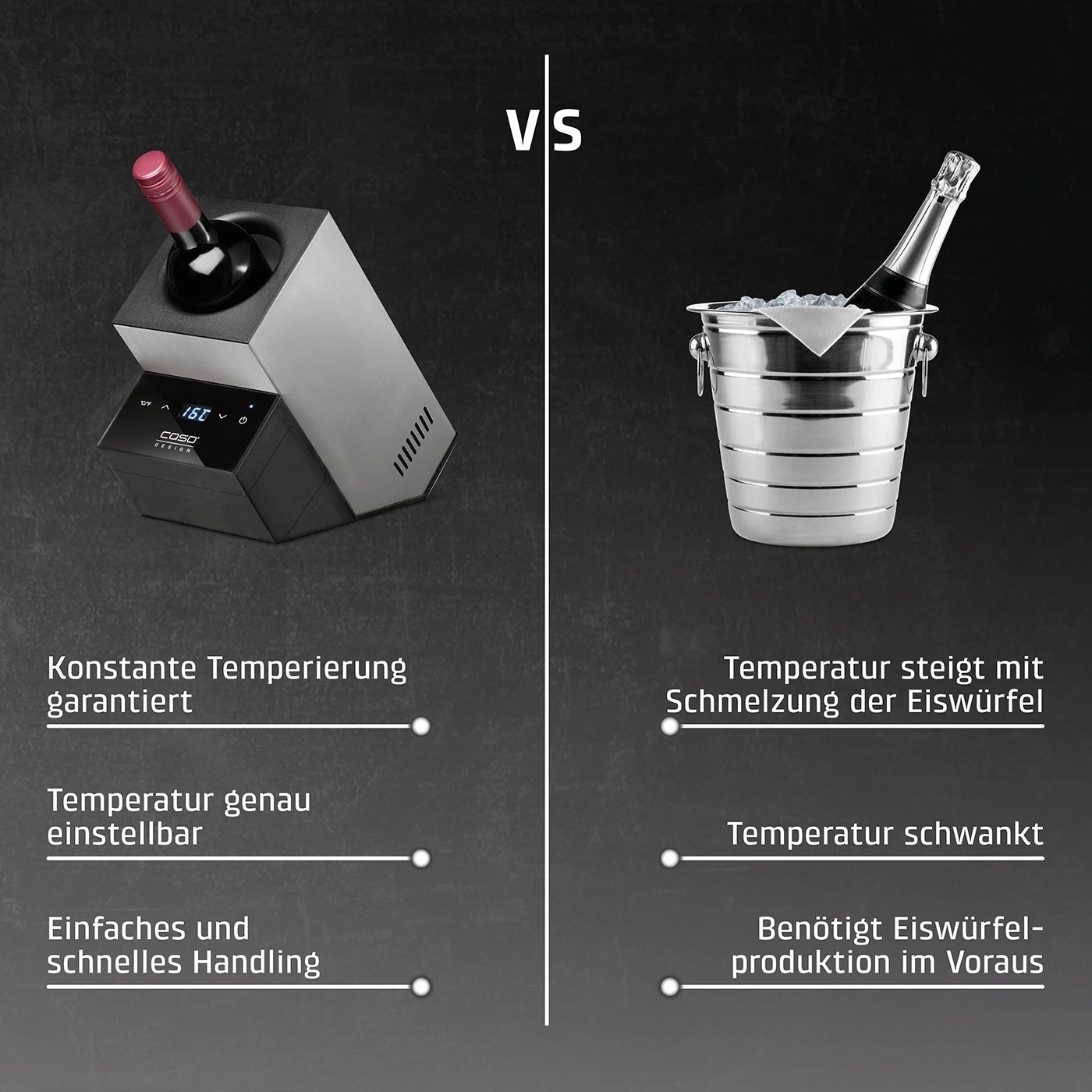 WineCase Deluxe Inox Refroidisseur à vin design pour une bouteille