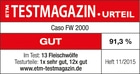 Revue du magazine de test Caso FW 2000: BON, 91,3%, numéro 11/2015, 13 hachoirs à viande testés.