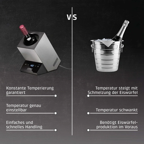 CASO WineCase One Inox Refroidisseur à vin design pour une bouteille