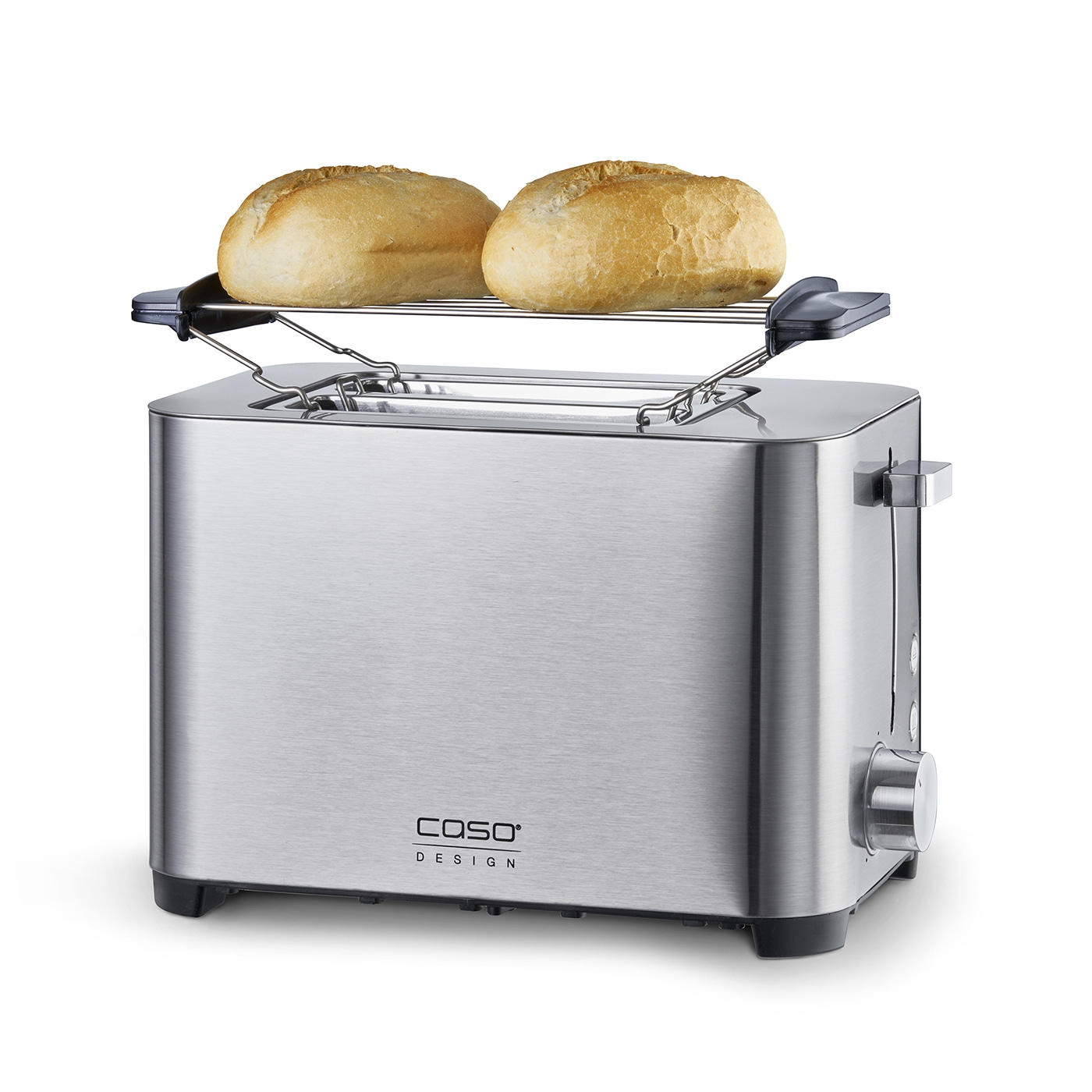 Grille-pain en acier inoxydable avec chauffe-pain et deux petits pains, Caso Design