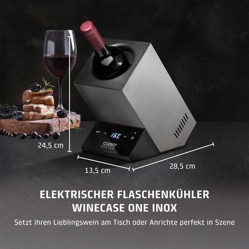 CASO WineCase One Inox Refroidisseur à vin design pour une bouteille