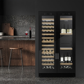 WineChef Duo 122 Black Design Weinkühlschrank mit Kompressortechnik
