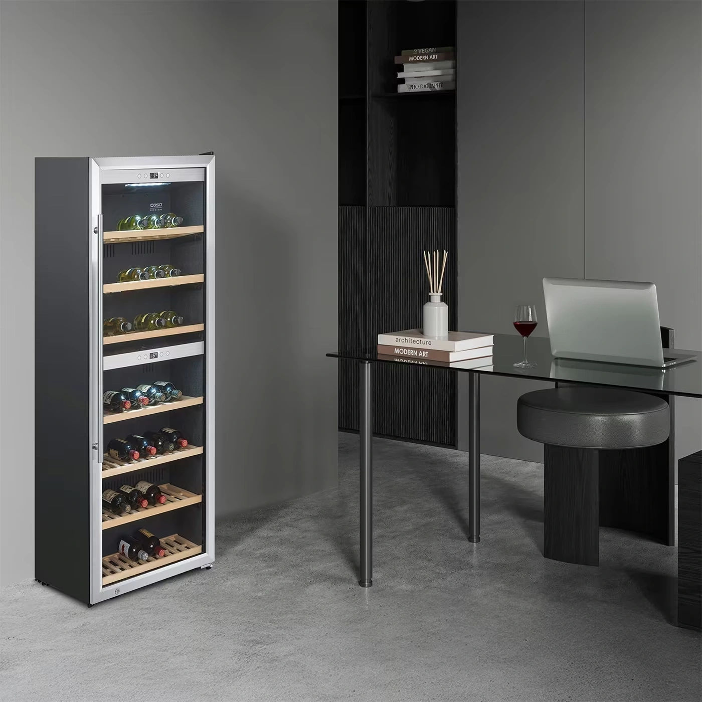 CASO WineComfort 1260 Smart Design Weinkühlschrank, für bis zu 126 Flaschen, 2 Temperaturzonen
