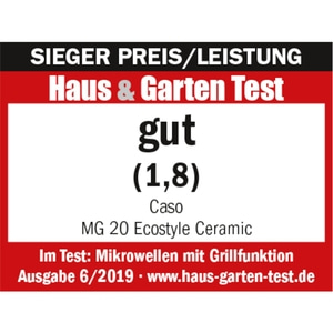 Récompense pour micro-ondes avec fonction grill du Haus & Garten Test, note bon (1,8)