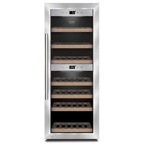 CASO WineComfort 38 Weinkühlschrank mit Kompressortechnik | Für bis zu 38 Flaschen | 2 Temperaturzonen
