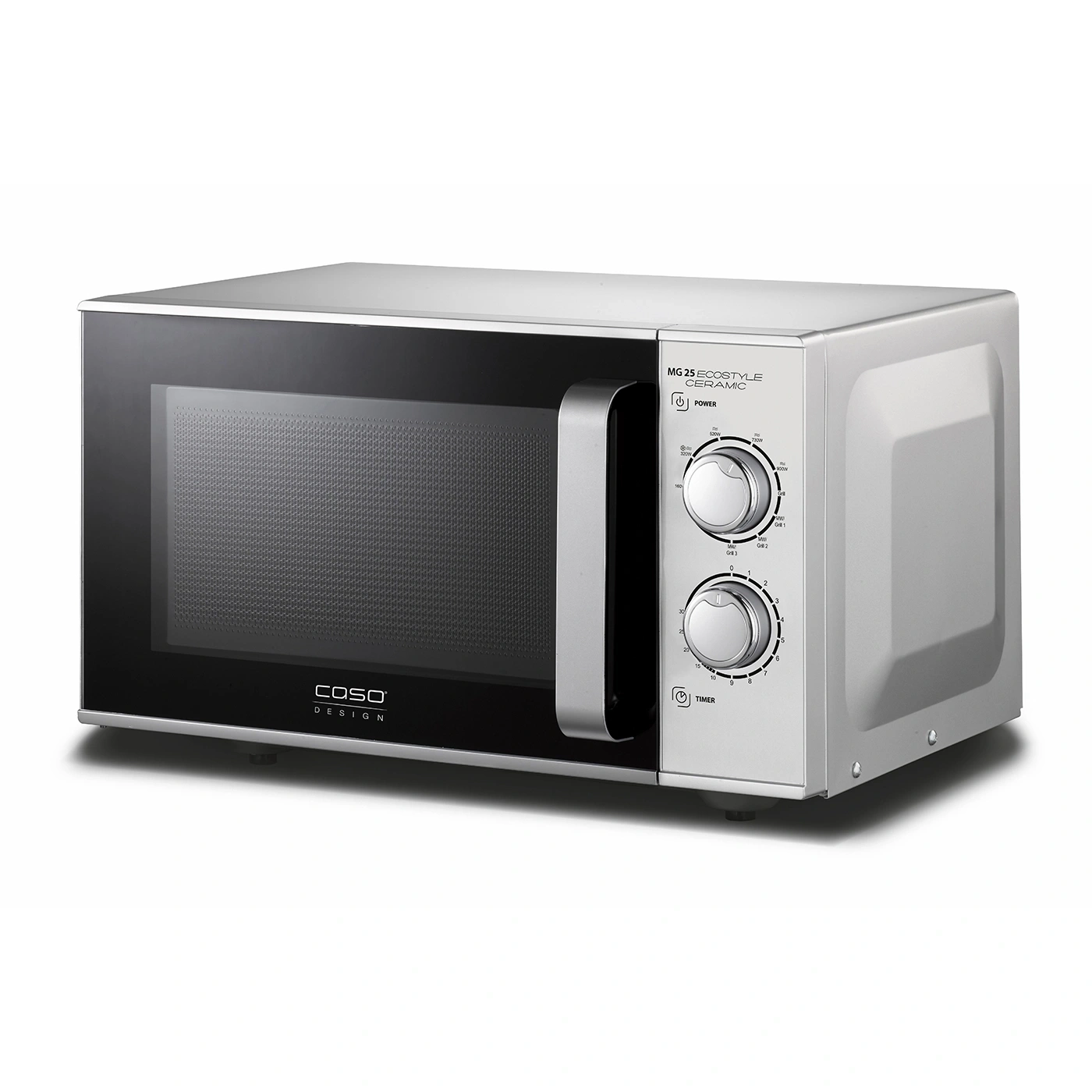 Micro-ondes, argent, Caso Design, MG 25 Ecostyle, céramique, cuisine, appareil, minuterie, puissance