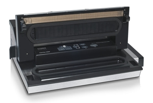 Caso FastVac 3000 vacuum sealer, black, stainless steel, control panel, vacuuming, sealing, marinating
