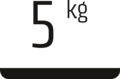 L'image montre le chiffre 5 avec l'unité kg, indiquant un poids de 5 kilogrammes.