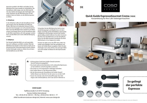 CASO EspressoGourmet Crema Design Siebträgermaschine