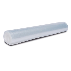Roll of transparent plastic wrap on white background, isolated