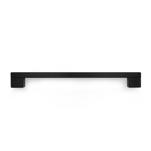 Schwarzer Griff auf weißem Hintergrund, minimalistisches Design, Möbelbeschlag