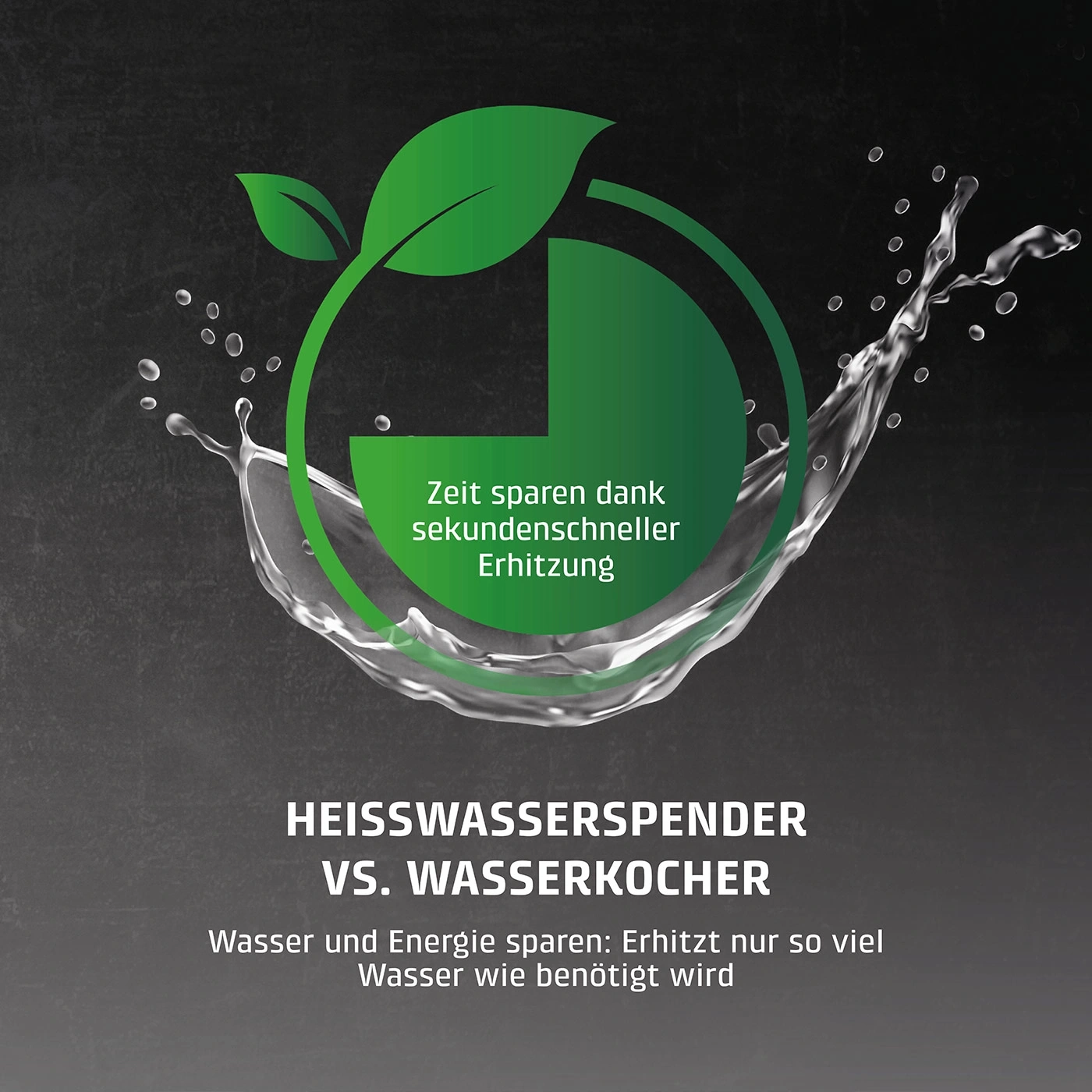 Hot water dispenser saves time and energy with instant heating.