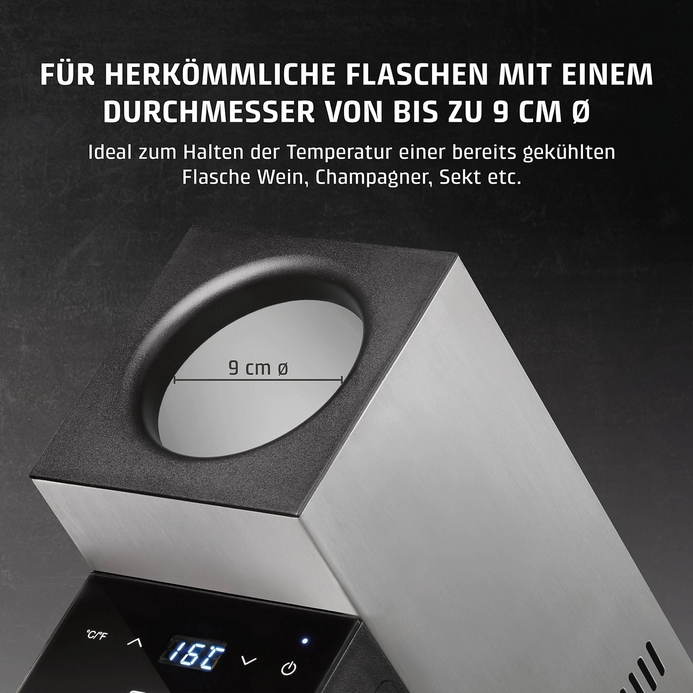 WineCase Deluxe Inox Refroidisseur à vin design pour une bouteille