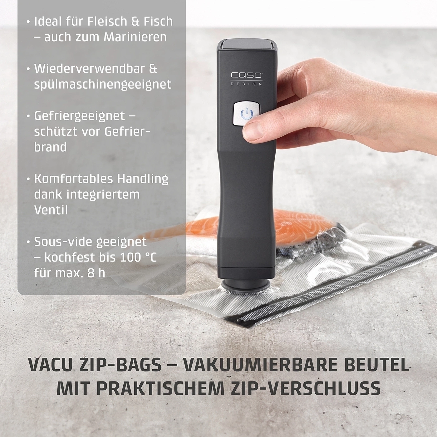 CASO Vacu OneTouch Handheld vacuum sealer incl. accessories
