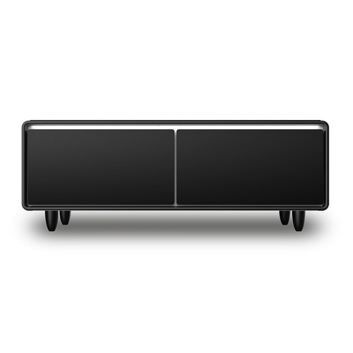CASO Sound & Cool Wood Lounge table with refrigerator compartments, soundbar & charging options
