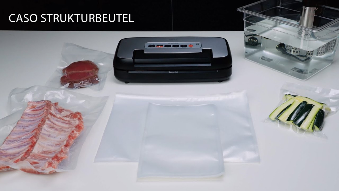 CASO 4 Sterne Strukturbeutel 30x40 cm, 60 Stück, 150 μm zum Vakuumieren + Sous Vide Garen