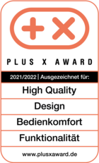 Plus X Award 2021/2022 pour Haute Qualité, Design, Bedienkomfort, Fonctionnalité