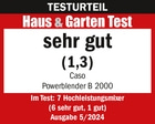Testurteil Haus & Garten Test: sehr gut (1,3) für Caso Powerblender B 2000, Ausgabe 5/2024.